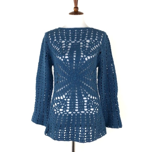 Young Threads Sweaters - Young Threads Blue Knit Crew Neck Sweater, Small